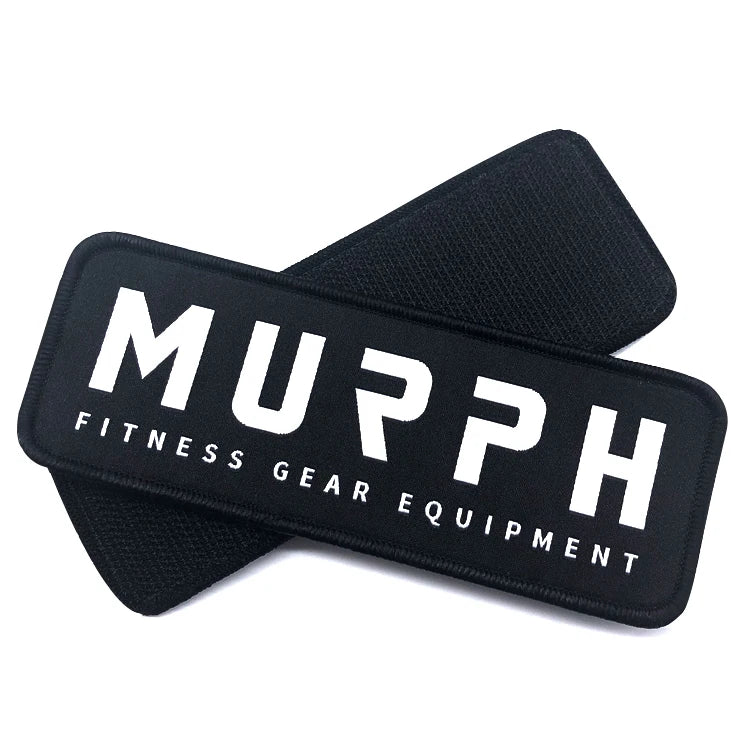 Wholesale Custom Brand Logo Black Merrow Border Machine Woven Square Patches Stick Sew on for Jacket Clothing