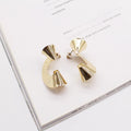 Women Punk Jewelry 925 Silver Needle 18k Copper Spiral Earrings Female Metal Twist Earrings Style Fashion Curly Earrings
