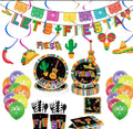New Cinco De Mayo Fiesta Paper Plates Cactus Napkins Straws Set Party Supplies Mexican Party Paper Tableware for 16 Guests