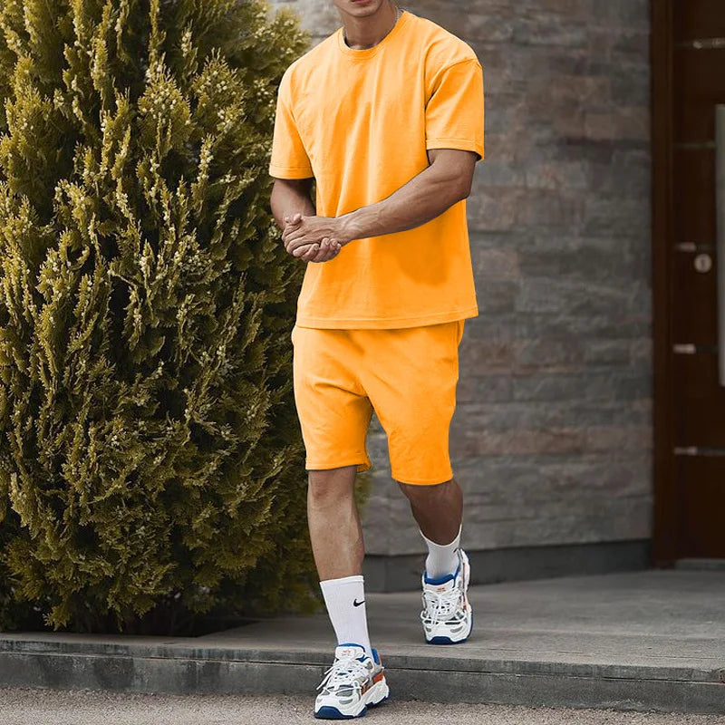 100% Cotton Short Sets for Men Custom Logo Custom Short Sets for Men Custom Men Short Set
