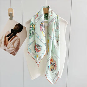 Customized Square Luxury Wholesale Silk Scarves Custom Printing Mulberry Silk Scarf Pure Silk 100% for Women Panuelos De Seda