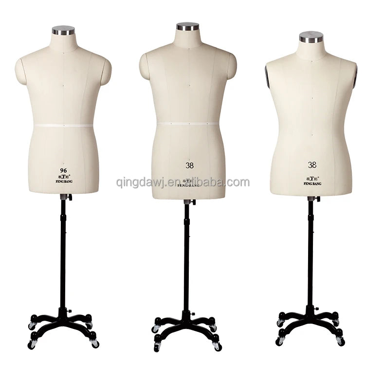 Factory Price Shop Fiber Glass Fashion Dummy Men Fabric Ghost Tailoring Sewing Male Dress Form Adjustable Mannequin Torso