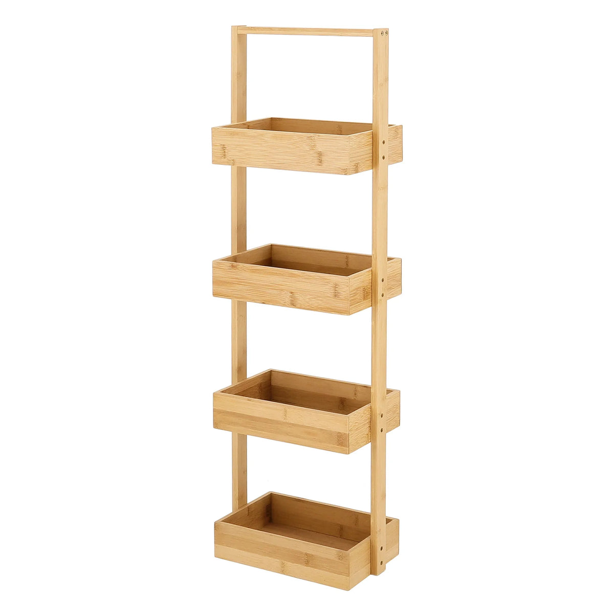 Solid Bamboo Multi-Layer Storage Rack for Bathroom Bedroom Living Room-Floor Debris Holder MegaBDM