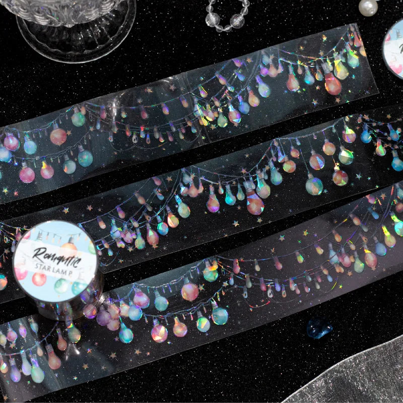 1Roll Tape Romantic Starlight Series Lighting Theme Landscaping Handbook Decorative Tape