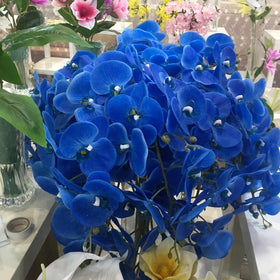 G-1029 9 Heads Hanging Backdrop Artificial Faux Latex Real Touch Orchids Flowers for Decoration