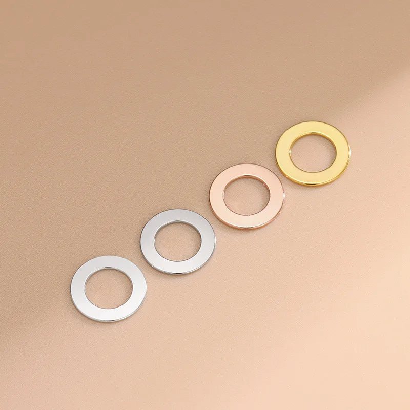 Japanese Korean Style 925 Sterling Silver Hollow Round Pendant Circle Charm for Bracelets Necklace Jewelry Making
