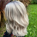 Platinum Ice Blonde Color European Hair White Wigs Dark Root Bleach Knots Swiss HD Lace Front Virgin Hair Wholesale Price