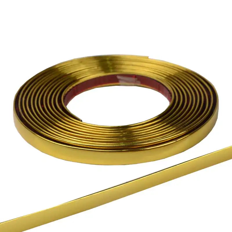 High Quality Waterproof Peel and Stick Mirror Gold Decorative Stainless Steel Strip Car Wall Plastic Trim Adhesive Tape for Wall