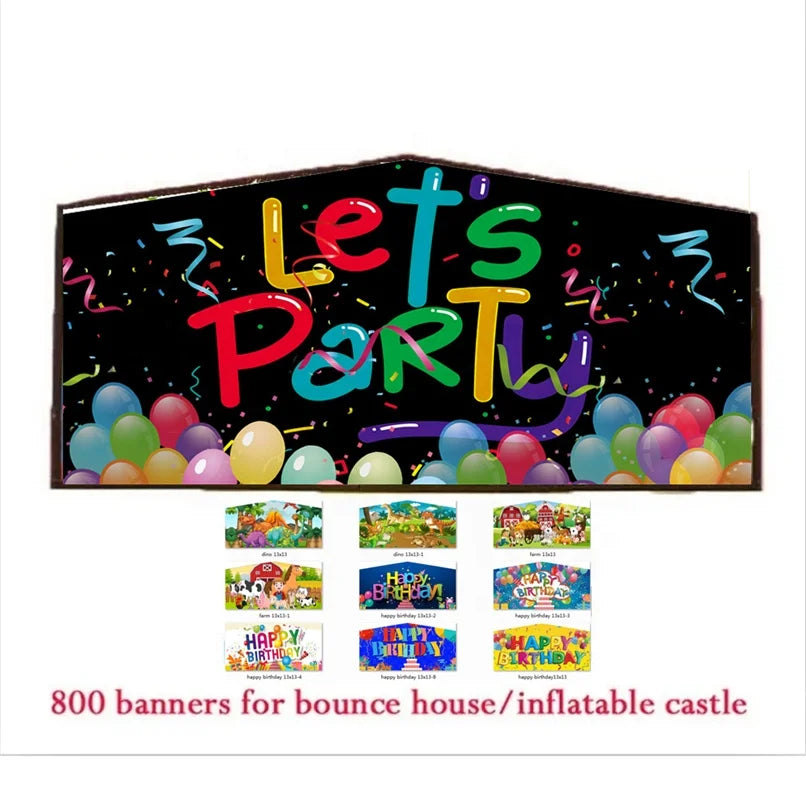 Moonwalk Commercial Inflatable Jumper Bouncer Bouncy Castle Jumping Slide Combo Art Panel Bounce House Banners For Sale