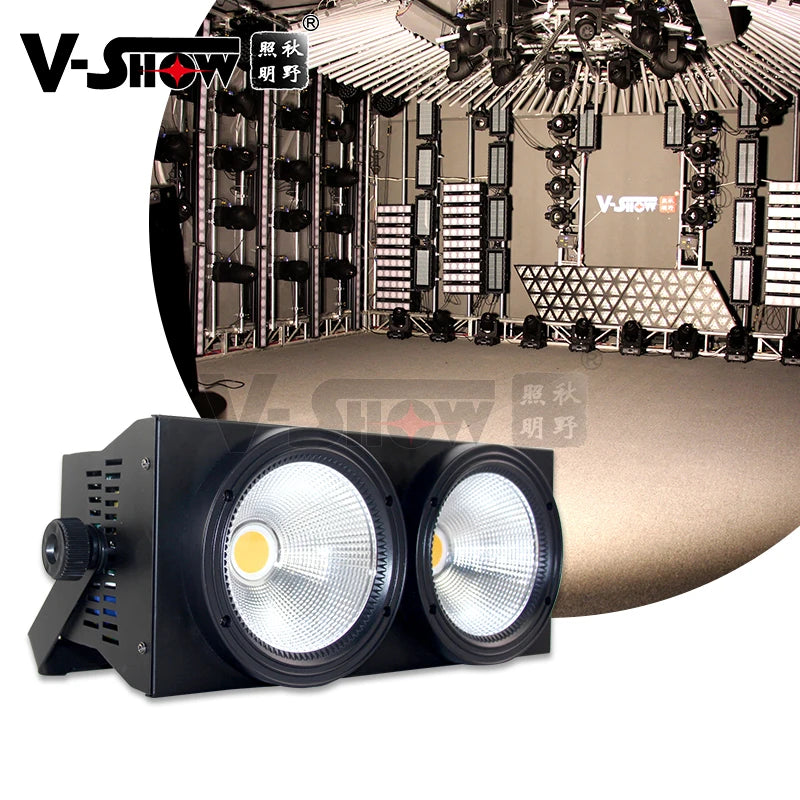 VSHOW BL200 2PCS 100W 2 Eyes LED Blinder Light COB Cool and Warm White LED High Power Professional Stage Lighting