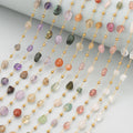 C422 1m/lot Wholesale Chainstainless Steelnatural Stonehand Madenickel Freejewelry Making Findingsdiy Bracelet Necklace