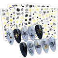 3d Nail Art Sticker Fashion Nail Sticker DIY Nail Decoration Wholesale Gold Leafs Letter Sticker for Beauty Spa