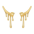 18K Gold Plated Stainless Steel Jewelry Unique Design Geometric Water Drops Stud INS Accessories Earrings E221355