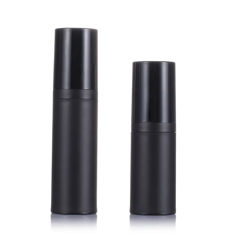 Cosmetic Packaging Spot Wholesale Portable Black 15ml 20ml 30ml 50ml Matte Black Press Spray PP Airless Pump Bottle