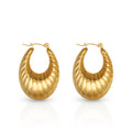 Chris April in Stock Water Resistant 316L Stainless Steel Pvd Gold Plated Braided Hollow Hoop Earrings