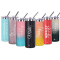 USA Warehouse 20oz Stainless Steel Insulated White Skinny Straight Sublimation Blank Tumbler with Straw