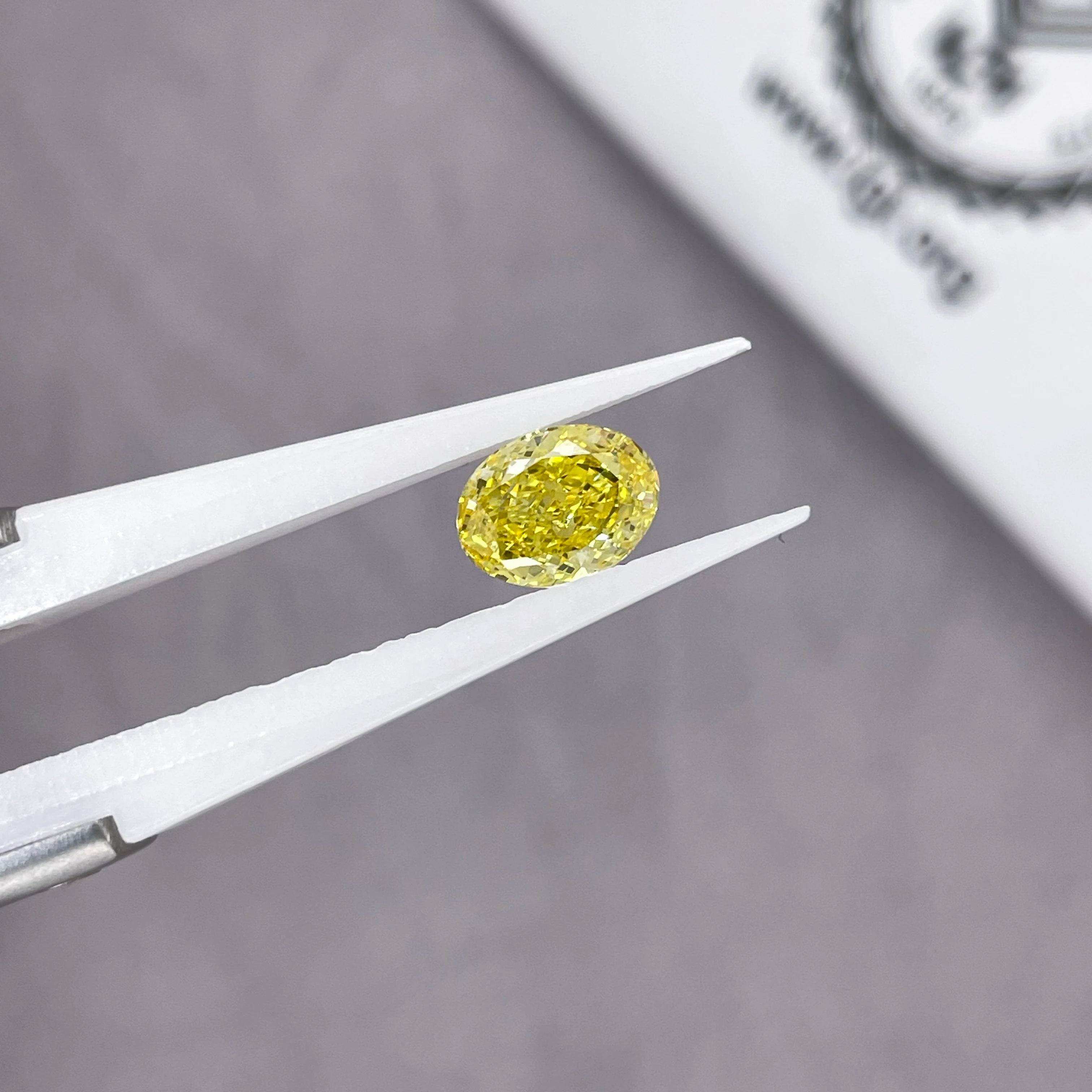 Starsgem IGI Certified Lab Diamond Oval Cut Yellow HPHT CVD Synthetic Loose Lab Grown Diamond