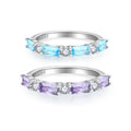 QX Custom Minimalist Luxury Fine Jewelry 925 Silver Zircon Rings for Women Valentine's Mother's Day Wedding Band Gift