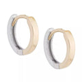 LOZRUNVE Simple Design 925 Silver Two Plating Tone Huggies Hoop Earring Ear Ring