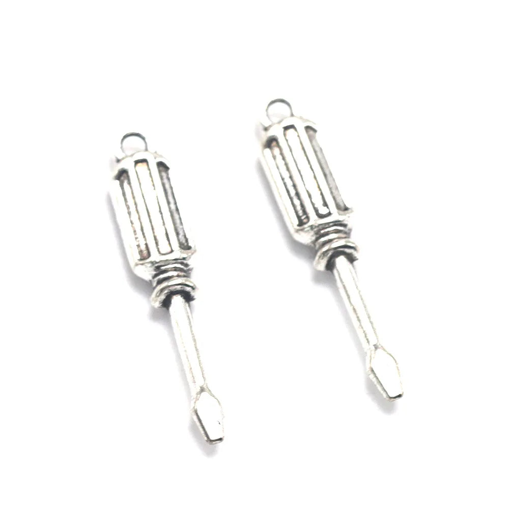 Zinc Alloy Screwdriver Charms Pendant Antique DIY Repair Tools Jewelry 6*31mm