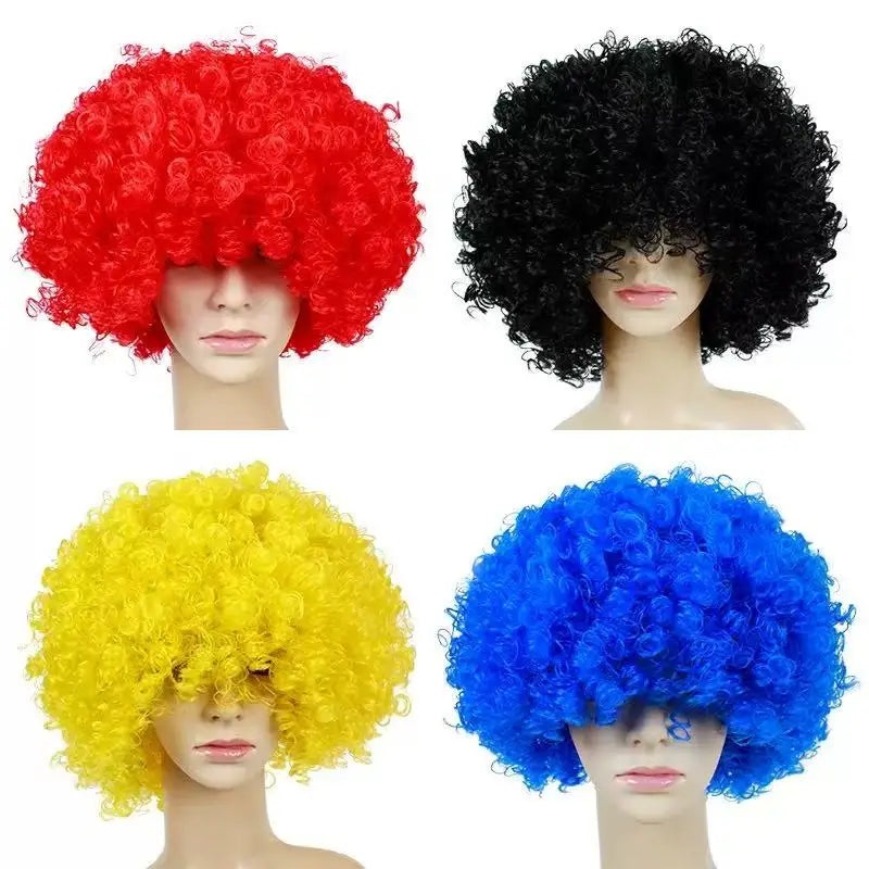 Wholesale New Design Afro Fluffy Short Wig Multi-Color Synthetic Hair Wigs for Black Women for Parties