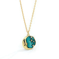 Trendy 45cm Long Moon and Star Enamel Necklace 925 Sterling Silver Necklaces White CZ Gold Pated Jewelry for Women