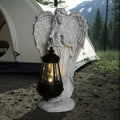 Guardian Angel Garden Statue Outdoor Lantern Sculpture Weather-Resistant Resin 12" Tall No Electricity Needed for