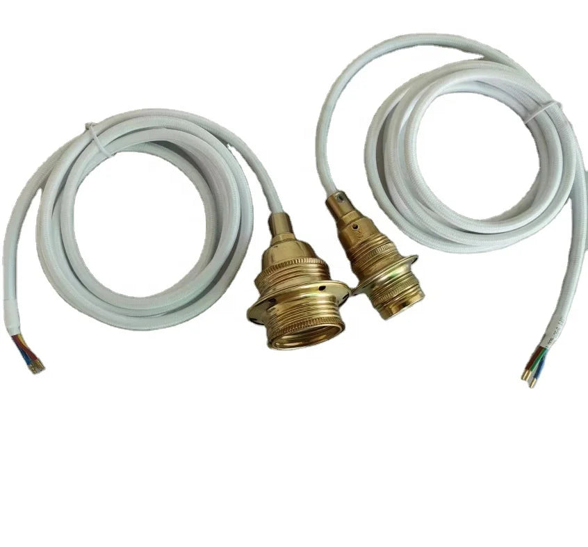 Aluminium Hanging Textile Cord for Pendant Light Screw Style Lamp Holder with Cable Fixture Kit