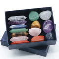 Hot Selling Spiritual Meditation Crystal Point Healing Crystal 7 Chakra Tumbling Stone Box Set
