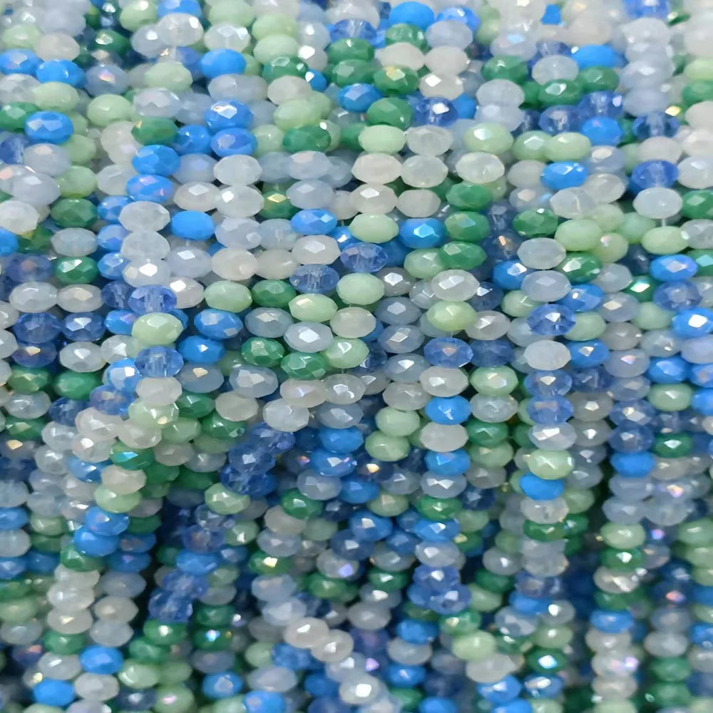 Yiwu Factory Hot Selling Mixed Color 2mm 3mm 4mm Crystal Rondelle Flat Bead for Bracelet Making