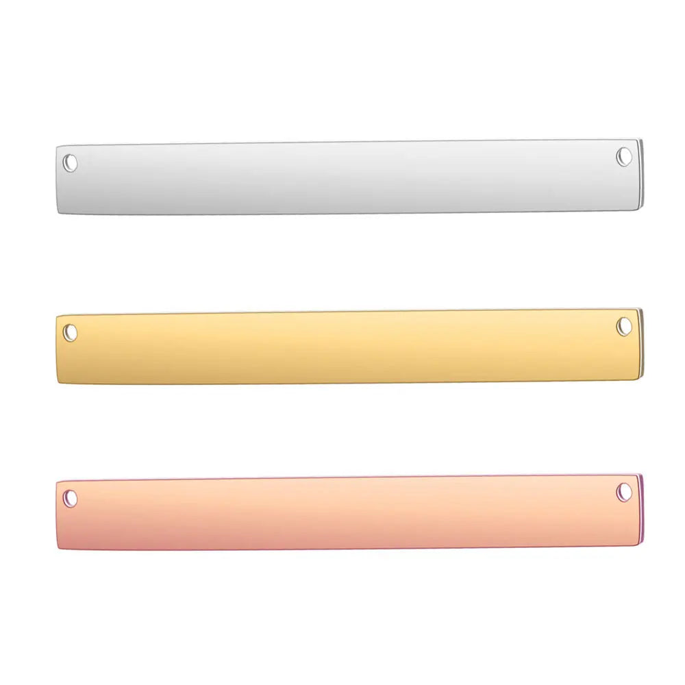Manufacture Wholesale Stainless Steel Blank Vertical Long bar Charm Pendants for Necklace Wholesale Engraving Charms
