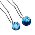 Luminous Resin Round Ball Moon Pendant Necklace Women Blue Sky White Cloud Chain Necklace Fashion Jewelry Gifts for Girl
