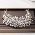 SLBRIDAL Luxury Handmade Flexible Crystal Rhinestones Bridal Tiara Headband Wedding Hair Accessories Bridesmaids Women Jewelry
