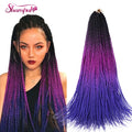 For Ombre Purple Blue Faux Synthetic 30 Roots Senegalese Twist Crochet Braids Hair Extensions Targeted for Braiding