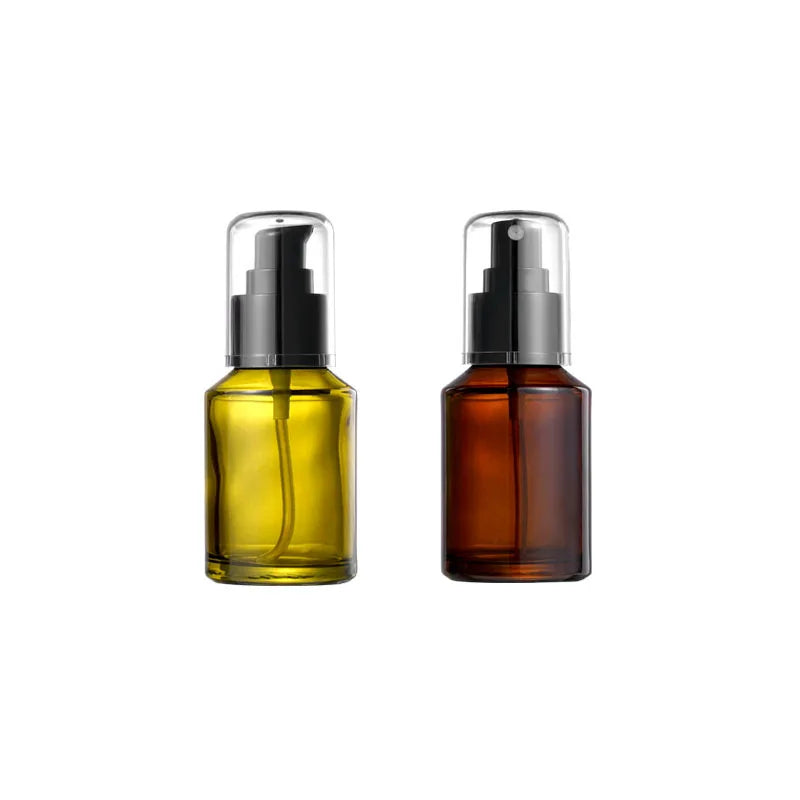 Wholesale 60ml Small Capacity Glass Spray Bottle Oblique Shoulder Press Lotion Bottle Full Cover Light-Proof for Mascara Wigs