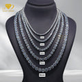 Custom Fine Jewelry Necklaces 2mm 3mm 4mm 5mm Cluster Vvs Moissanite Chain Tennis Diamond Chain Plata 925 Rose Gold Bracelet