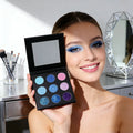 9 Color DIY Shimmer Finish Glitter Eyeshadow Palette Makeup Mirror Matte Finish Light Fair Dark Private Label Black Eyeshadow