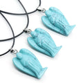 Huiying Carving blue turquoise angel jade pendant necklace jewelry