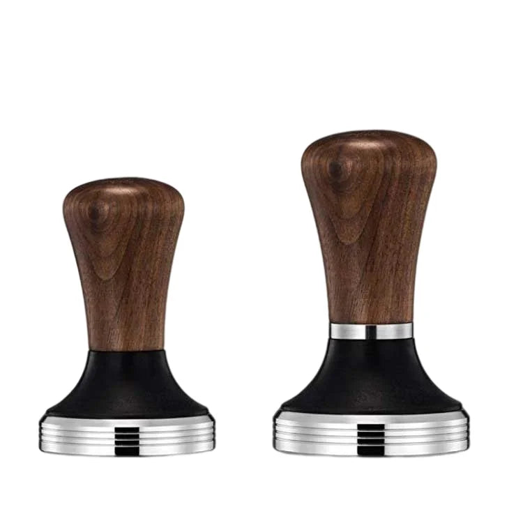 Factory Customized 51/53/58mm Black Coffee Tamper Wood Handle 304 Stainless Steel Espresso Coffee Tamper and Distributor