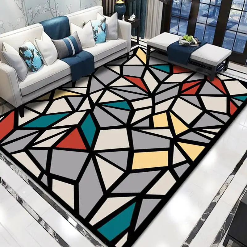 Carpets Manufacturer Home Large Crystal Velvet Geometric 3d Print Floor Carpets and Rugs for Living Room