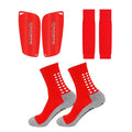 LINGTU Football Training Anti-Slip Socks Set Protective Gear Shin Guards Socks Sleeve Crew Grip Soccer Socks