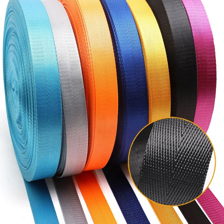 20/25/38/50mm Herringbone Webbing Straps Woven Webbing Polyester Nylon Webbing for Belt Custom Belt