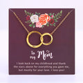 Two Interlocking Connecting Infinity Double Circles Mother Daughter Grandmother Mom Granddaughter Mother's Day Jewelry Necklace