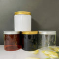 Storage Jar 500cc 16.6oz  Food Plastic  Jar Container for Packaging Honey Jelly with Deep Metal Lid