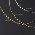 Hip Hop Minimalist Rose Gold Plated Chokers Chains Necklaces 925 Sterling Silver Fashion Jewelry for Women