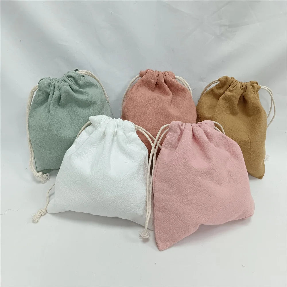 Chuanghua Recyclable Colorful Linen Cotton Muslin Jute Drawstring Bags for Perfume Shampoo Promotional Price Organic Small