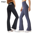 2023 Fashion High Waist Solid Color Office Ladies Casual Trousers Casual Flare Long Pants Flare Leggings for Woman