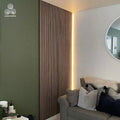 MUMU Design Polyester Fiber Timber Slatted Noise Avoiding Wood Board Sound Absorbing Acoustic Panel