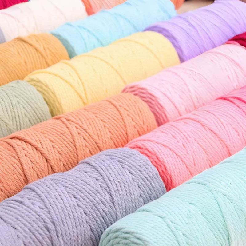 3mm 200m Twisted Competitive Price 100% Recycled Cotton Rope Yarn Macrame Yarn for Wall Hanging Tapestry