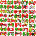 Bulk Wholesale Christmas Dog Hair Bows Rubber Bands Pet Hair Bows for Small Dogs Cats